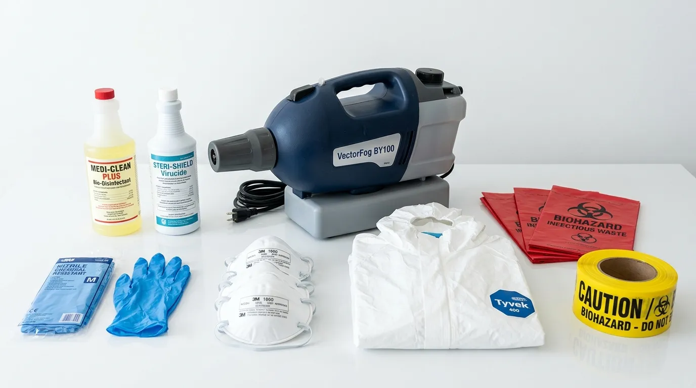 Professional biohazard remediation crew working in Stallings